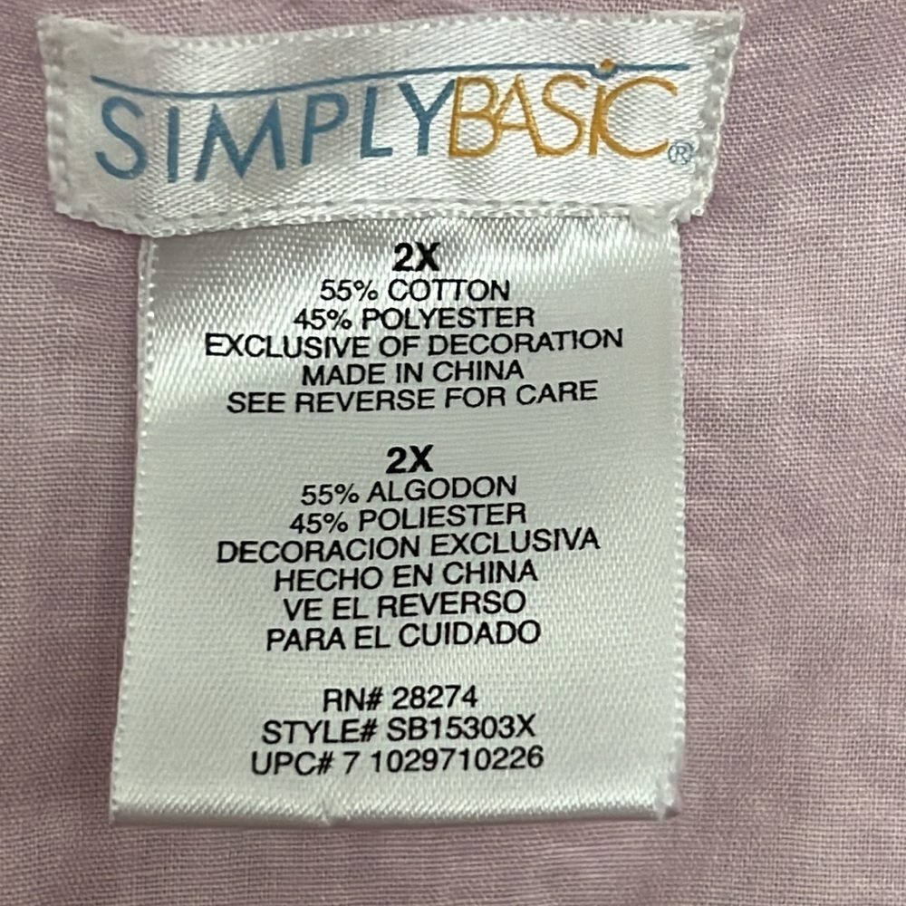 Simply Basic Robe Housecoat Duster 2X - Picture 2 of 3